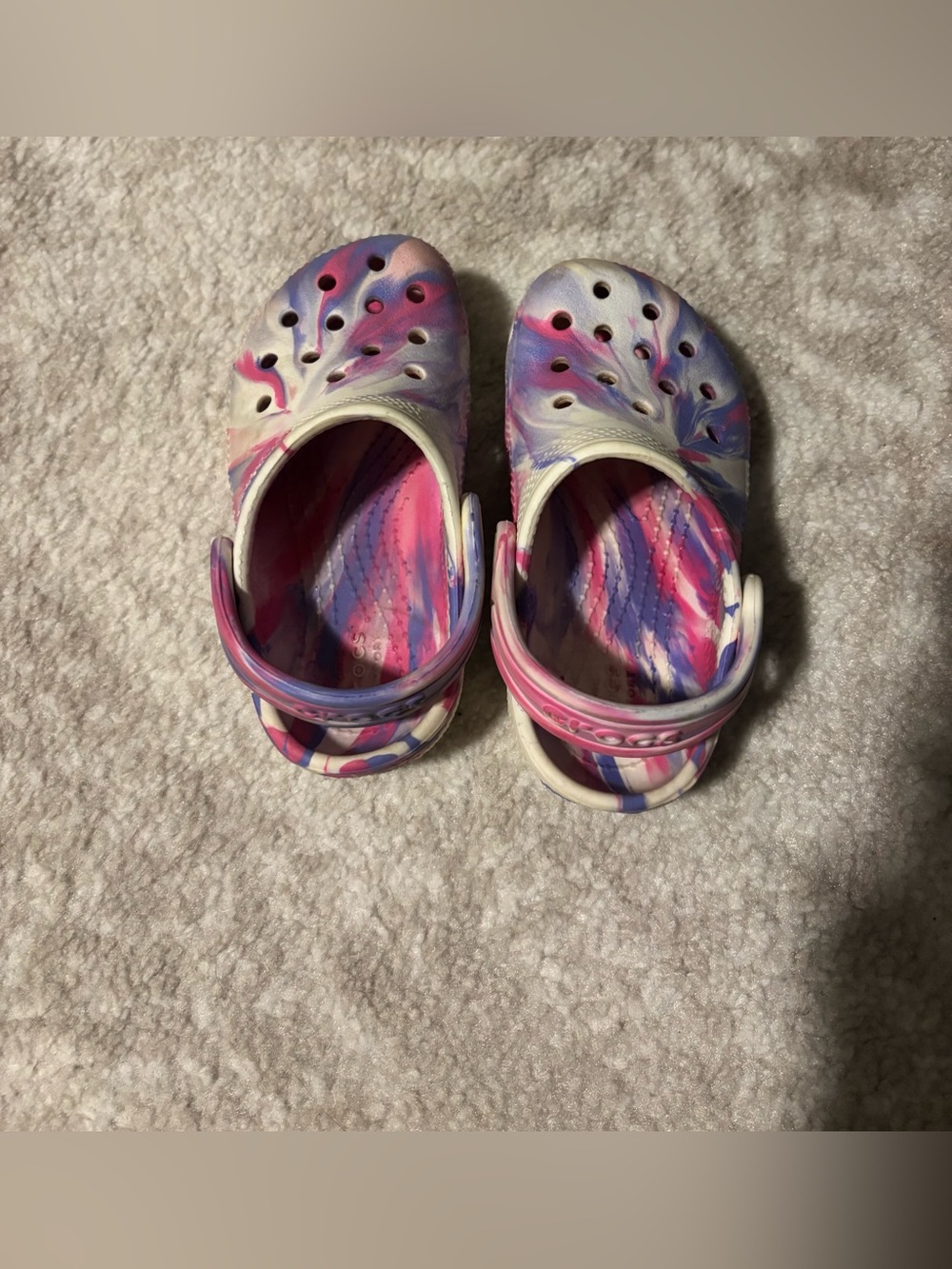 CROCS Clog - Toddler Kid Unisex Girl - Marble Style Pink Purple Size 8 C - Picture 13 of 13